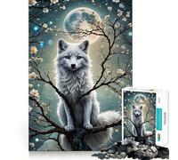 Rompecabezas de 1000 Piezas Wolf Cherry Blossom para Adultos,diseño japonés Juego Divertido y Relajante Corte láser Tiempo de Tranquilidad y Ejercicio Mental en casa (38x52cm)