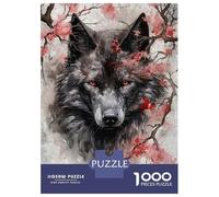 Rompecabezas De 1000 Piezas Wolf Cherry Blossoms Rompecabezas para Adultos Juego De Ingenio Ensamblaje De Patrones Difícil Y Desafiante 38x26cm/1000pcs