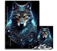 Rompecabezas de 1000 Piezas Wolf Cyber para Adultos, Halloween, Pascua y Año Nuevo, 50x75cm/19,68x29,52 Pulgadas.