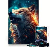 Rompecabezas de 1000 Piezas Wolf Dreamy Nebula Space para Adolescentes: Entrenamiento Inteligente, pasatiempo Acogedor, Corte Impecable, Sorpresa de cumpleaños (38x52cm)