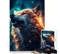 Rompecabezas de 1000 Piezas Wolf Dreamy Nebula Space para Adultos Ideal para Relajarse y desconectar Diseño nítido y Memorable (50x75cm)