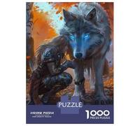 Rompecabezas De 1000 Piezas Wolf Fantasy Art Print Rompecabezas para Adultos Juego Práctico Vacaciones En Casa Matar El Tiempo Cumpleaños 38x26cm/1000pcs