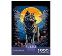Rompecabezas De 1000 Piezas Wolf in Mountain Landscape Illustration Rompecabezas para Adultos Juego Familiar Mejora La Memoria Oferta como Regalo para Toda La Familia 70x50cm/1000pcs