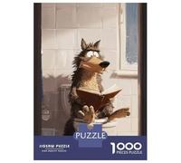 Rompecabezas De 1000 Piezas Wolf Reading on Toilet Poster, Picture, Metal Print, Paint by Creed Rompecabezas para Adultos Juegos Relajantes Análisis Y Lógica Cumpleaños Y Navidad 3