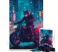 Rompecabezas de 1000 Piezas Wolf Rider in Neon City para Adolescentes Estimula el Pensamiento lógico y el Tiempo Libre Diseño Limpio y Elegante (50x75cm)