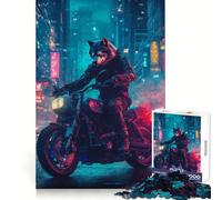 Rompecabezas de 1000 Piezas Wolf Rider in Neon City para Adolescentes Pensamiento Claro, interacción fluida, Encaje Firme, Bonito Regalo (38x52cm)