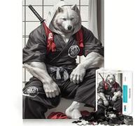 Rompecabezas de 1000 Piezas Wolf Samurai Katana para Adolescentes Estimula la Mente Divertido Cierre Seguro Sin Piezas Sueltas Una Forma entretenida de Pasar el Tiempo Libre (38x52cm)