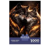 Rompecabezas De 1000 Piezas Wolves Couple - Luxury Animal Wall Art - Romantic Gift Decor Rompecabezas para Adultos Juegos Familiares Ensamblaje De Patrones Cumpleaños Y Navidad 70x50