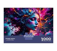 Rompecabezas De 1000 Piezas Woman in Paint Splatter Rompecabezas para Adultos Juego De Ingenio Difícil Difícil Único Cumpleaños Y Regalos 70x50cm/1000pcs