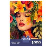 Rompecabezas De 1000 Piezas Woman Surrounded by Flowers Rompecabezas para Adultos Juego Práctico Vacaciones En Casa Matar El Tiempo Cumpleaños 52x38cm/1000pcs