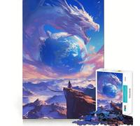 Rompecabezas de 1000 Piezas World on Palm Dragon Anime para Adultos Juego de Ejercicios de Pensamiento Ajuste Espacios Actividad para Fortalecer los Lazos Familiares (38x26cm)