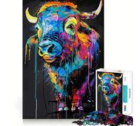 Rompecabezas de 1000 Piezas Yak Poppart Painting Memory Train Fun Smooth Surface Entertainment Challenge para Disfrutar en tu Tiempo Libre (38x52cm)