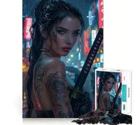 Rompecabezas de 1000 Piezas Yakuza Girl Beauty para Adolescentes Juego de Habilidad Mental Corte láser para un Ajuste Actividad grupal Relajante para Interiores (50x75cm)