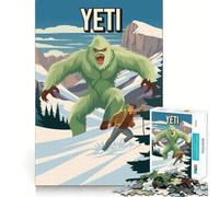 Rompecabezas de 1000 Piezas Yeti Cryptid Póster de Viaje Criptozoología Decoración de Bordes limpios Juego cognitivo Juguete Fácil Tiempo Divertido Ocio (50x75cm)