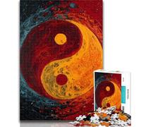 Rompecabezas de 1000 Piezas Yin y Yang Tai Chi, Rompecabezas de 1000 Piezas para Adolescentes, Regalos para fomentar el Amor en Pareja para niños de 14 años, 26x38cm