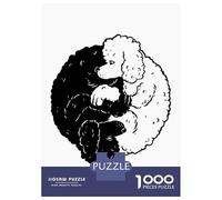 Rompecabezas De 1000 Piezas Yin Yang Poodle Dogs Rompecabezas para Adultos Juguetes Antiestrés Vacaciones En Casa Matar El Tiempo para Cumpleaños, Navidad 52x38cm/1000pcs