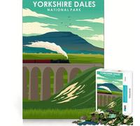 Rompecabezas de 1000 Piezas Yorkshire Dales Park Art Corte preciso Divertido Desafío Mental Juguete Juego para el Tiempo de Descanso Cumpleaños Arte Juego (50x75cm)