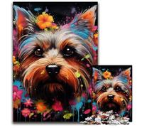 Rompecabezas de 1000 Piezas Yorkshire Terrier, Rompecabezas imposibles para Adultos, cumpleaños y festividades, 50x75cm/19,68x29,52 Pulgadas