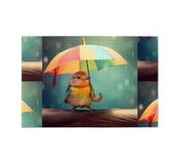 Rompecabezas de 1000 piezas Yyhwhjde Bird Under The Rainbow Umbrella Picture Educational Intelectual Rompecabezas de madera, rompecabezas divertidos, rompecabezas para aliviar el estrés