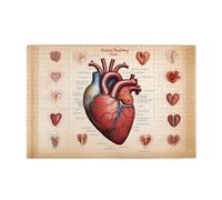 Rompecabezas de 1000 piezas Yyhwhjde de anatomía humana con imagen de corazón educativo, rompecabezas de madera intelectual, rompecabezas divertidos, rompecabezas para aliviar el estrés