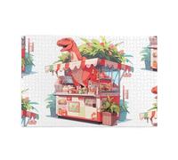 Rompecabezas de 1000 piezas Yyhwhjde Dinosaurio Comprando Helado Imagen Educativa Intelectual Rompecabezas de madera, rompecabezas divertidos, rompecabezas para aliviar el estrés