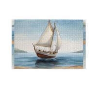 Rompecabezas de 1000 piezas Yyhwhjde Sailboat Drifting On The Sea Picture Educativo Intelectual Rompecabezas de madera, rompecabezas divertidos, rompecabezas para aliviar el estrés