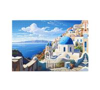 Rompecabezas de 1000 piezas Yyhwhjde Santorini, isla griega, vista al mar, rompecabezas educativo, intelectual, rompecabezas de madera, rompecabezas divertidos, rompecabezas para aliviar el estrés