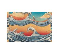 Rompecabezas de 1000 piezas Yyhwhjde tabla de surf con imagen educativa intelectual de madera, rompecabezas divertidos, rompecabezas para aliviar el estrés