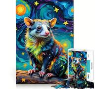 Rompecabezas de 1000 Piezas Zarigüeya en la Noche Estrellada para Adolescentes Juguete de Habilidad para un Momento de Tranquilidad Corte preciso Regalo increíble (38x26cm)