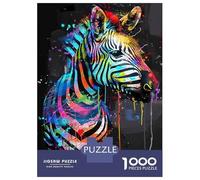 Rompecabezas De 1000 Piezas Zebra Animal Painting Rompecabezas para Adultos Juego De Ingenio Análisis Y Lógica Cumpleaños 38x26cm/1000pcs
