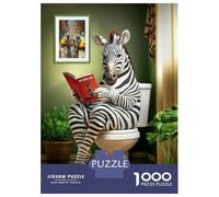 Rompecabezas De 1000 Piezas Zebra on The Toilet Rompecabezas para Adolescentes Juego De Ingenio Regalos para Mujeres Cumpleaños Y Navidad 38x26cm/1000pcs