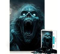 Rompecabezas de 1000 Piezas Zombie Aterrador en un Cementerio para Adultos Juguete para ejercitar la Mente y Relajarse Corte Perfecto Regalo Memorable 50x75cm