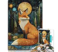 Rompecabezas de 1000 Piezas Zorro Artístico para Adultos y Adolescentes Un Juego desafiante y Familiar con Piezas aleatorias Que encajan Perfectamente 75x50cm