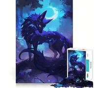 Rompecabezas de 1000 Piezas Zorro Azul Místico para Adultos y Adolescentes Juguete de lógica para Relajarse Corte de precisión Regalo Ideal (38x52cm)