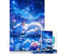 Rompecabezas de 1000 Piezas Zorro durmiendo en un Bosque de ensueño para Adolescentes Recuerda, Mejora, Mente Tranquila, Arte de Corte nítido, Coleccionable 50x75cm