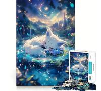 Rompecabezas de 1000 Piezas Zorro durmiendo en un Bosque fantástico para Adultos y Adolescentes Ideal para Mejorar la Memoria y relajar la Mente Diseño para armar 50x75cm