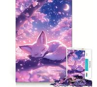 Rompecabezas de 1000 Piezas Zorro durmiendo Entre cerezos en Flor para Adolescentes Juego Inteligente para fomentar la convivencia Obra de Arte para armar 50x75cm