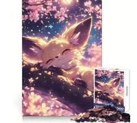 Rompecabezas de 1000 Piezas Zorro durmiendo Entre Flores de Cerezo para Adultos Juguete de lógica Pura Diversión Relajante Corte preciso Regalo increíble 38x26cm