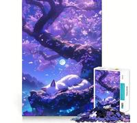 Rompecabezas de 1000 Piezas Zorro durmiendo Entre Flores para Adultos Juguete de lógica Afilada para el hogar y el Ocio Regalo sincero 50x75cm