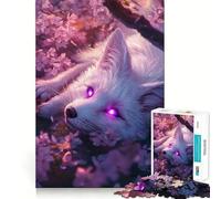 Rompecabezas de 1000 Piezas Zorro en Flor de Cerezo - Juego de ingenio y precisión para Jugar en un Momento de Paz Regalo Ideal para Navidad (50x75cm)