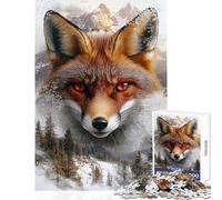 Rompecabezas de 1000 Piezas Zorro en un país de Las Maravillas Invernal Rompecabezas para Adultos Juego de ingenio Difícil Toda la Familia (tamaño 38x26cm)