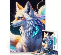 Rompecabezas de 1000 Piezas Zorro Espíritu Celestial en una Noche Mística Arte de Corte preciso Juego Creativo para ejercitar la Mente Tiempo de Juego Tranquilo Regalo Ideal y para Aficionados