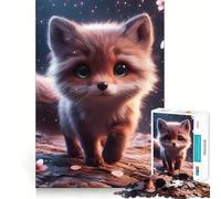 Rompecabezas de 1000 Piezas Zorro Feliz con Corte Impecable,Juguete para estimular la Mente,Juego Divertido para el Tiempo Libre,Regalo artístico navideño 38x52cm