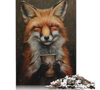 Rompecabezas de 1000 Piezas Zorro Feliz Tomando té para Adultos, desafiante y Estimulante, para niños y Adultos, 1000 Piezas (75 x 50 cm)