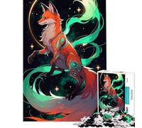 Rompecabezas de 1000 Piezas Zorro japonés Kitsune Juguetes adictivos para Cultivar la Paciencia Juegos relajantes análisis y lógica Obra de Arte Regalo (tamaño 38x52cm)