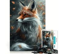Rompecabezas de 1000 Piezas Zorro majestuoso de otoño,Corte Suave,Juego Mental,Regalo,Tiempo de Juego Relajante,Pieza de Arte navideña (50x75cm)