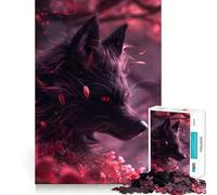 Rompecabezas de 1000 Piezas,Zorro Malvado Kitsune Negro,Corte Impecable,Divertido,Juguete de ingenio,Juego para el Tiempo Libre,Regalo artístico de Navidad 38x26cm