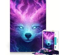 Rompecabezas de 1000 Piezas Zorro Místico en Llamas para Adolescentes Ideal para Mejorar la Memoria Diseño fácil de armar Regalo conmovedor (38x26cm)