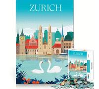 Rompecabezas de 1000 Piezas Zúrich Suiza Bordes limpios Decoración Juego cognitivo Juguete Fácil Tiempo Divertido Ocio (50x75cm)