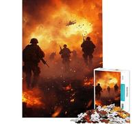 Rompecabezas de 1000 Soldados en una tormenta de Fuego Un desafío para la Inteligencia Juguetes adictivos Juegos relajantes Decoración Perfecta Regalos de Amigo Invisible (Tamaño 75x50cm)